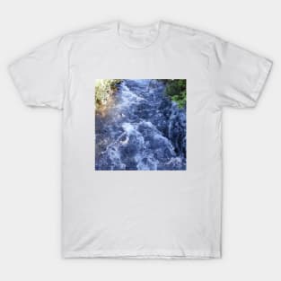 A flowing river,river, flow, water, turquoise, navy, blue, vegetation, paradise, island, summer, beach, adventure, foam, tropical, exotic, aqua, rain, xmas, holidays, T-Shirt